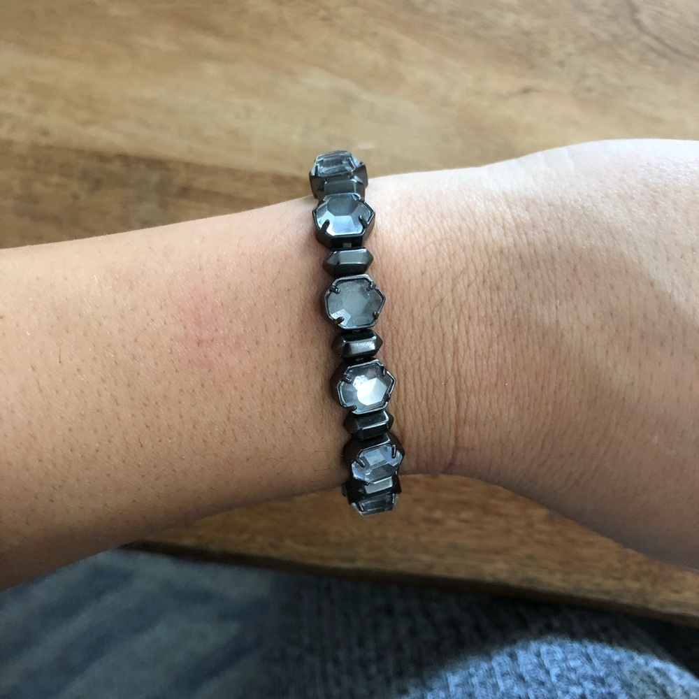 Kendra Scott Tara bracelet Gunmetal&clear crystal